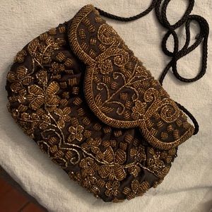 Vintage Lord & Taylor Sequence black clutch